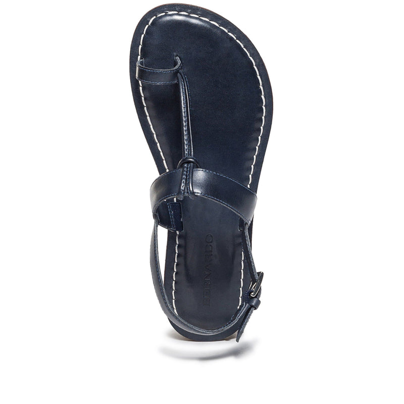 Sandalias Planas Bernardo Maverick 2 Toe Ring Mujer Azul Marino | CGE9264DS