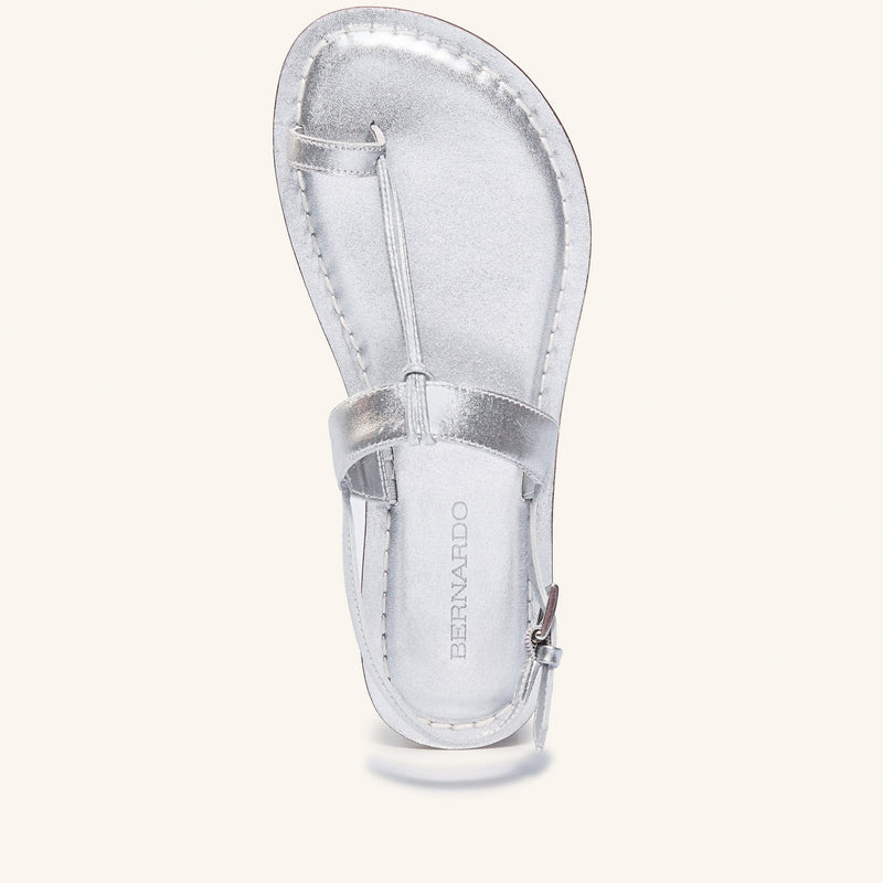 Sandalias Planas Bernardo Maverick 2 Toe Ring Mujer Plateadas | HAP6084JA