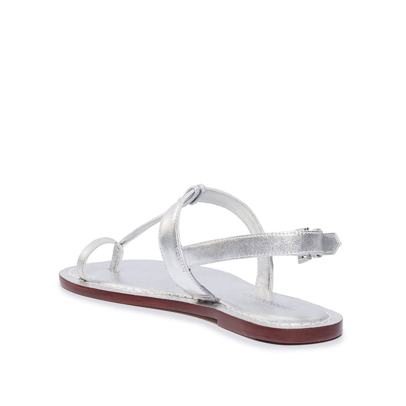 Sandalias Planas Bernardo Maverick 2 Toe Ring Mujer Plateadas | HAP6084JA