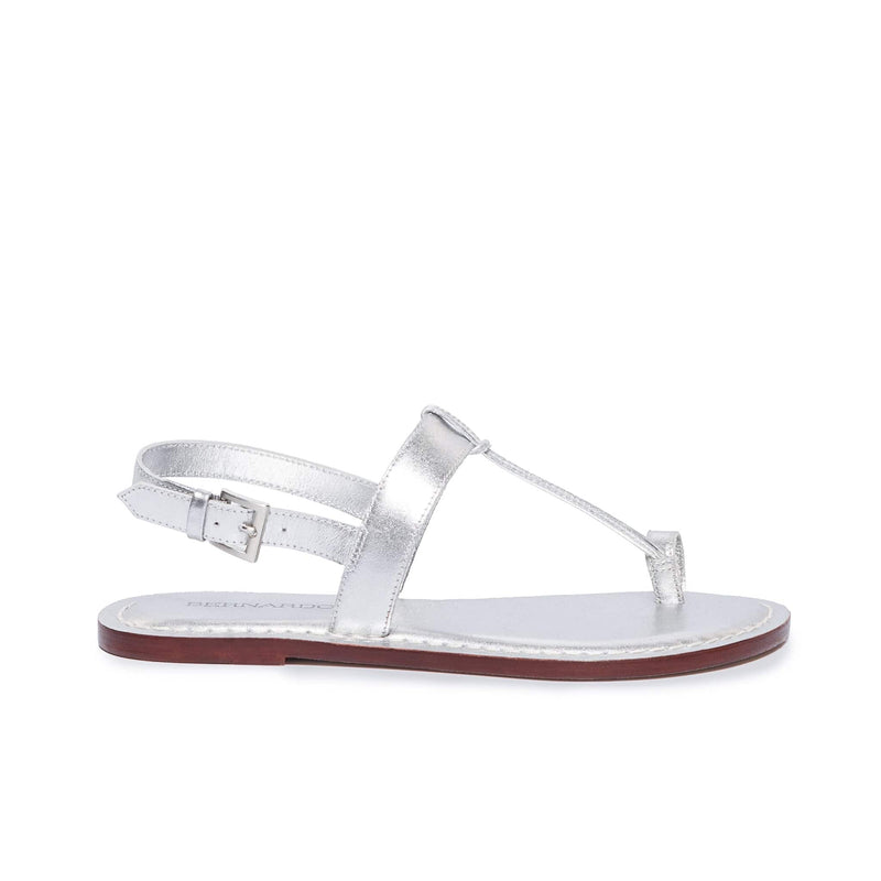 Sandalias Planas Bernardo Maverick 2 Toe Ring Mujer Plateadas | HAP6084JA