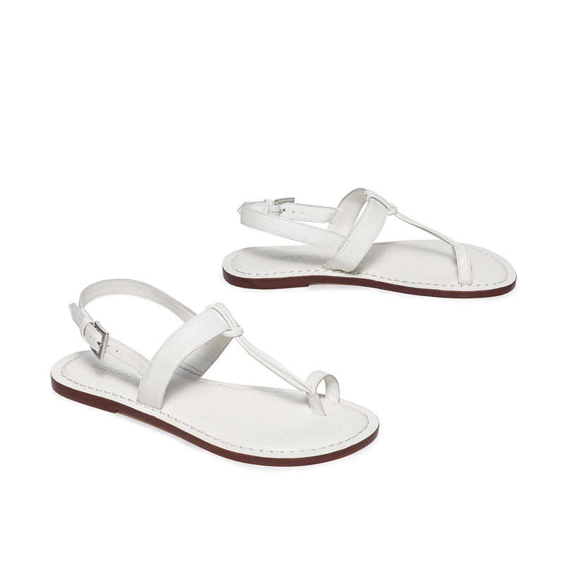 Sandalias Planas Bernardo Maverick 2 Toe Ring Mujer Blancas | FKX955YW