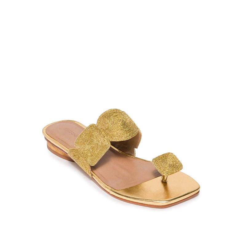 Sandalias Planas Bernardo Palermo Mujer Doradas | RCC1733MU