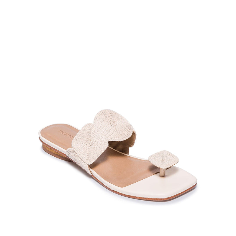 Sandalias Planas Bernardo Palermo Raffia Mujer Blancas | KHI7377QQ