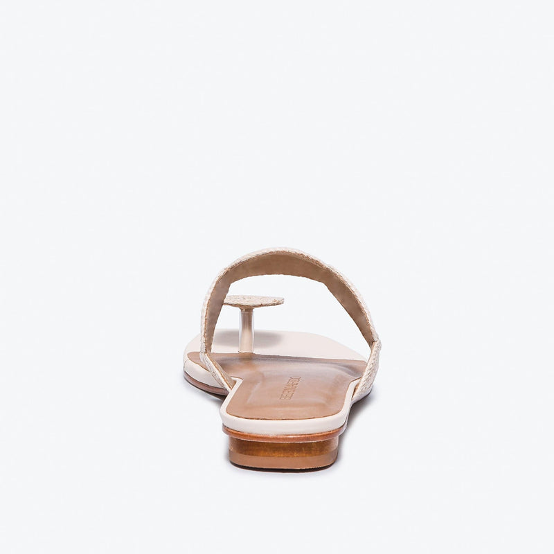 Sandalias Planas Bernardo Palermo Raffia Mujer Blancas | KHI7377QQ