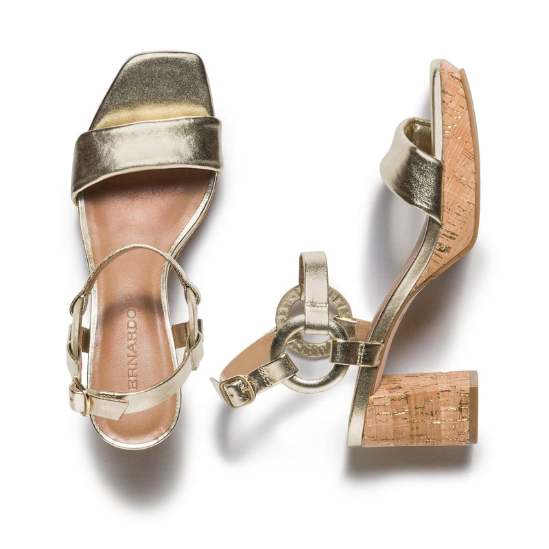 Sandalias Plataforma Bernardo Candace Mujer Doradas | PRR2693JN