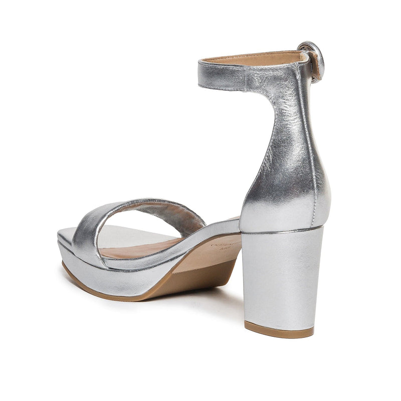 Sandalias Plataforma Bernardo Carla Mujer Plateadas | KMG2610QA