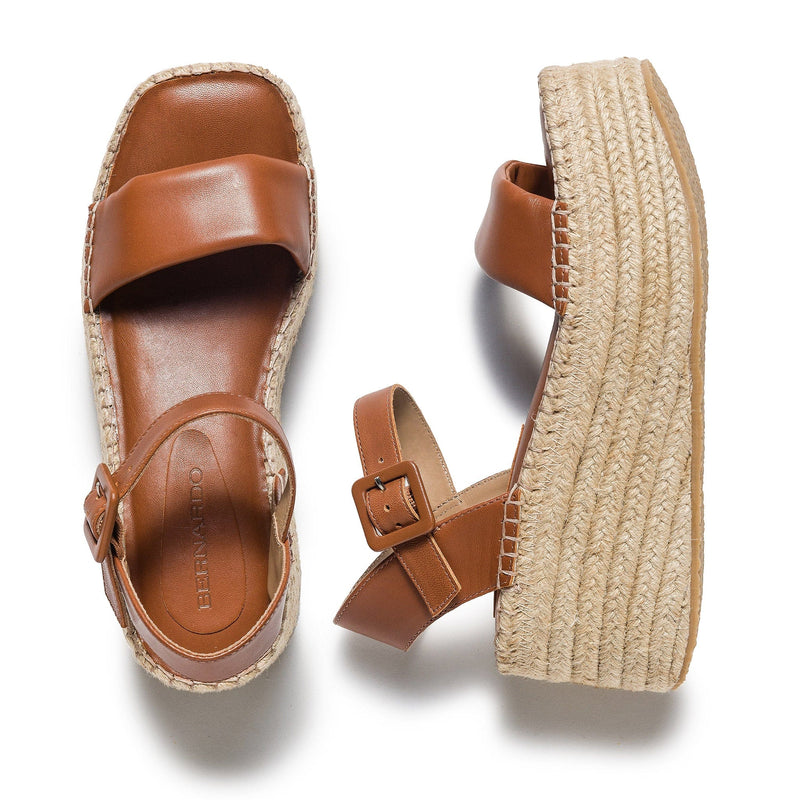 Sandalias Plataforma Bernardo Mallorca Espadrille Mujer Marrones Oscuro | GFQ915CE