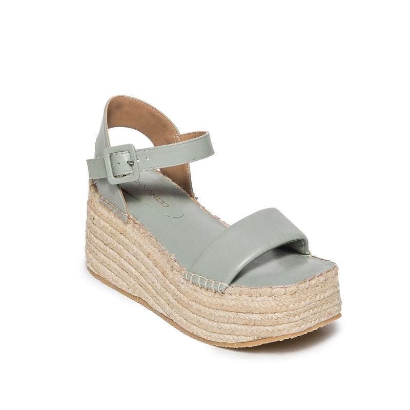 Sandalias Plataforma Bernardo Mallorca Espadrille Mujer Verde Claro | YBB7736SN