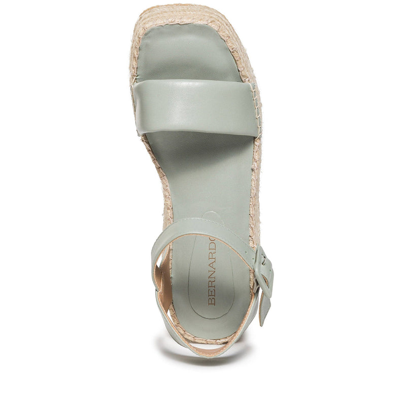 Sandalias Plataforma Bernardo Mallorca Espadrille Mujer Verde Claro | YBB7736SN