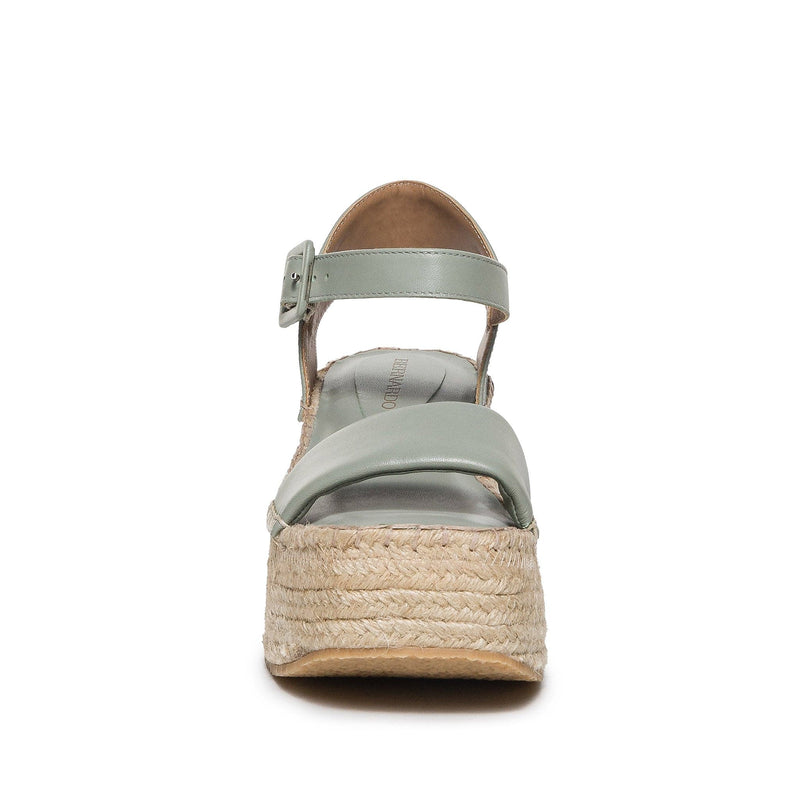 Sandalias Plataforma Bernardo Mallorca Espadrille Mujer Verde Claro | YBB7736SN