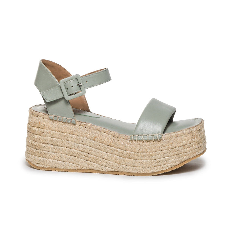 Sandalias Plataforma Bernardo Mallorca Espadrille Mujer Verde Claro | YBB7736SN