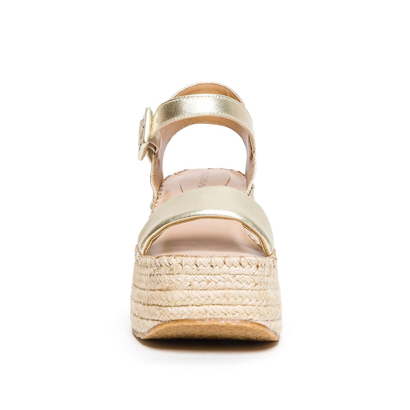Sandalias Plataforma Bernardo Mallorca Espadrille Mujer Doradas | JME5198ZZ