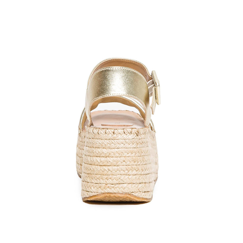 Sandalias Plataforma Bernardo Mallorca Espadrille Mujer Doradas | JME5198ZZ