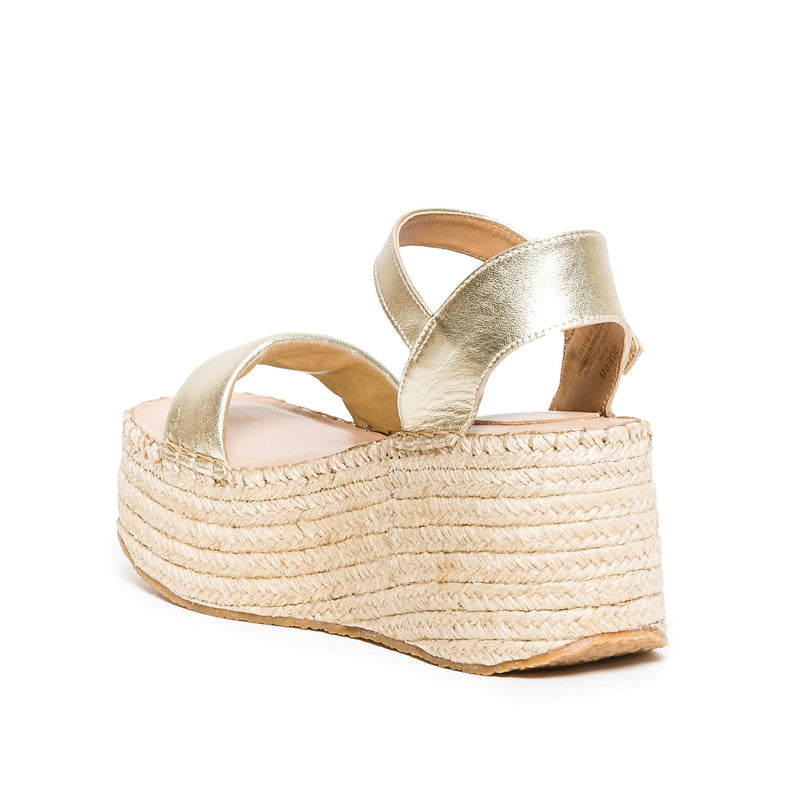 Sandalias Plataforma Bernardo Mallorca Espadrille Mujer Doradas | JME5198ZZ