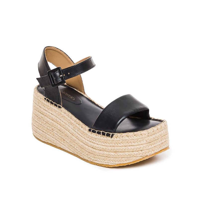 Sandalias Plataforma Bernardo Mallorca Espadrille Mujer Negras | WCS8527WJ