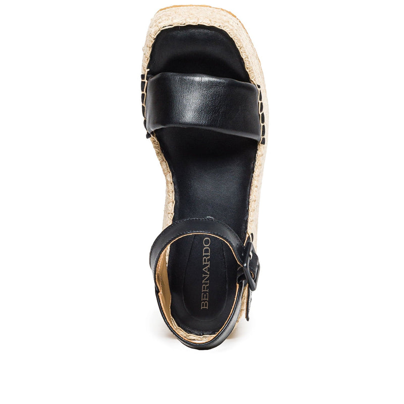 Sandalias Plataforma Bernardo Mallorca Espadrille Mujer Negras | WCS8527WJ