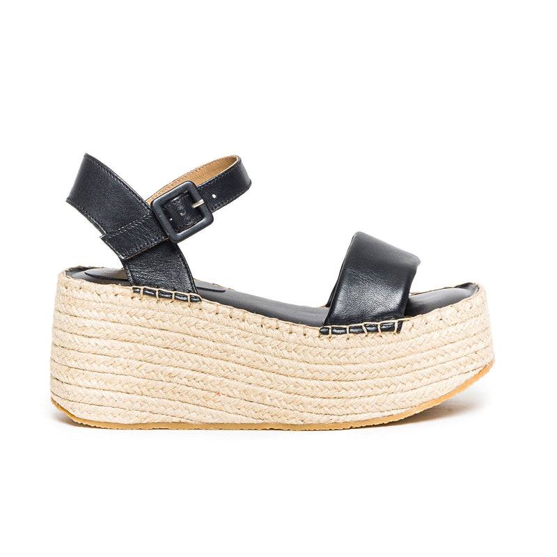 Sandalias Plataforma Bernardo Mallorca Espadrille Mujer Negras | WCS8527WJ