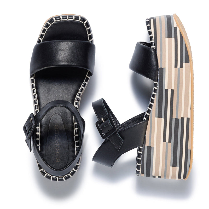 Sandalias Plataforma Bernardo Marley Mujer Negras | UPN3991WK