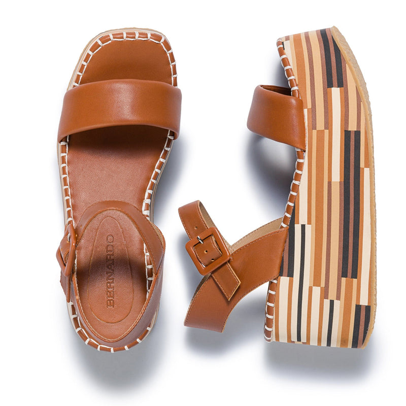Sandalias Plataforma Bernardo Marley Mujer Marrones Oscuro | HKL7383BJ