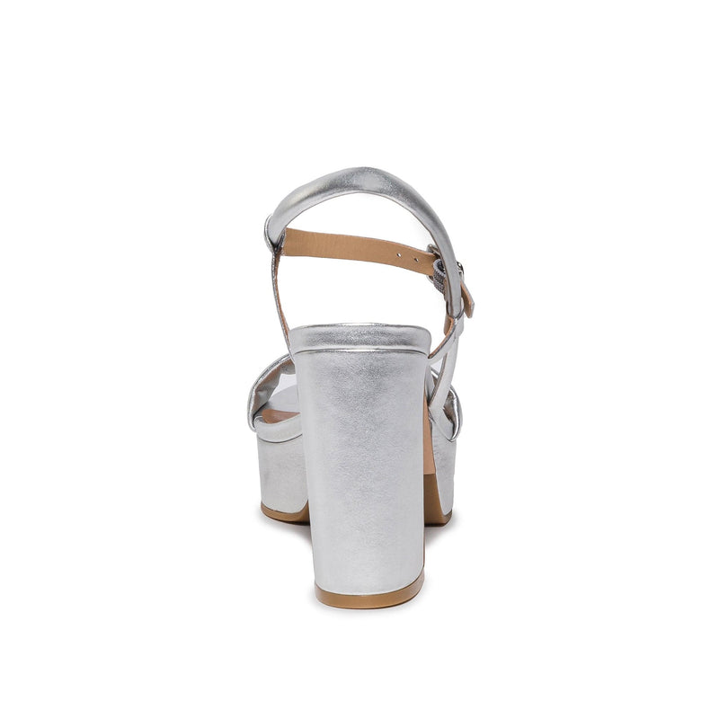 Sandalias Plataforma Bernardo Ventura Mujer Plateadas | LSZ5738KY
