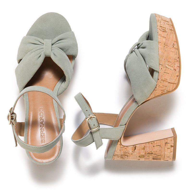 Sandalias Plataforma Bernardo Veronika Mujer Verde Claro | SPA75KH