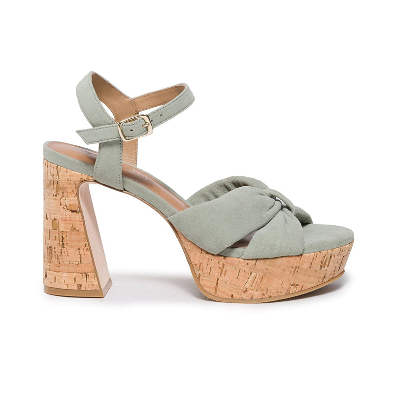 Sandalias Plataforma Bernardo Veronika Mujer Verde Claro | SPA75KH