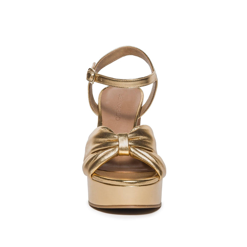Sandalias Plataforma Bernardo Veronika Mujer Doradas | KZS224HB