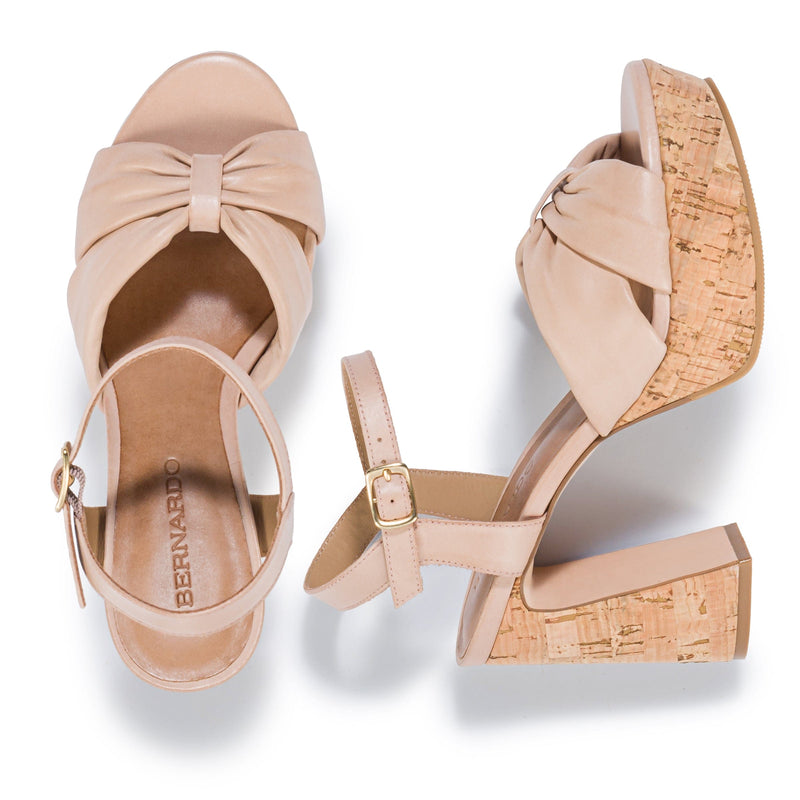 Sandalias Plataforma Bernardo Veronika Mujer Rosas | OPE9939NP