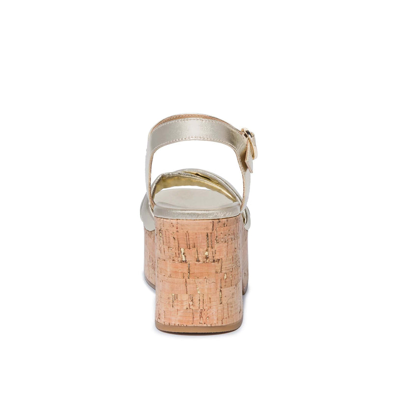 Sandalias Plataforma Bernardo Weston Mujer Doradas | AQO6531LL