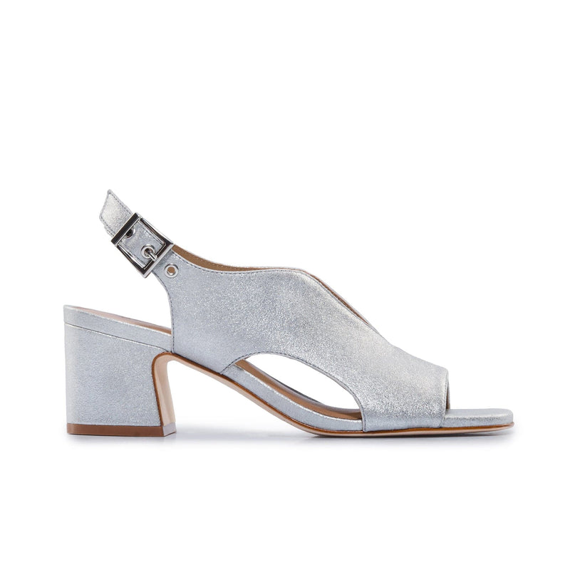 Sandalias Tacones Bernardo Bedford Mid Mujer Plateadas | VPA5571GQ