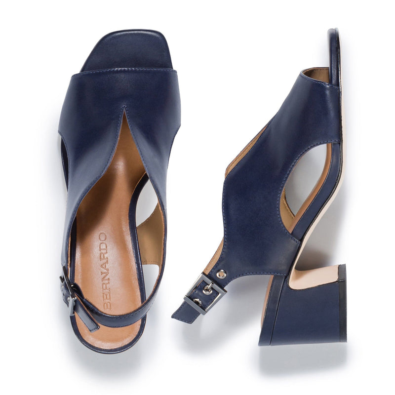 Sandalias Tacones Bernardo Bedford Mid Mujer Azul Marino Oscuro | LUF10080ZP
