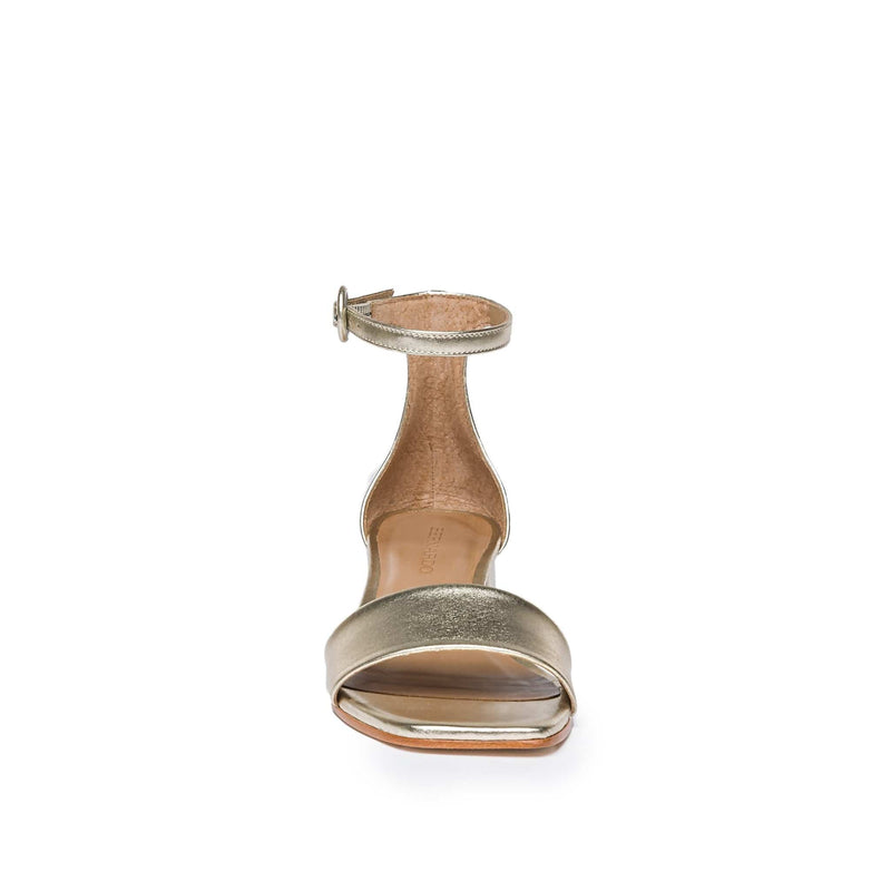 Sandalias Tacones Bernardo Jalena Low Mujer Doradas | YAH4721EU