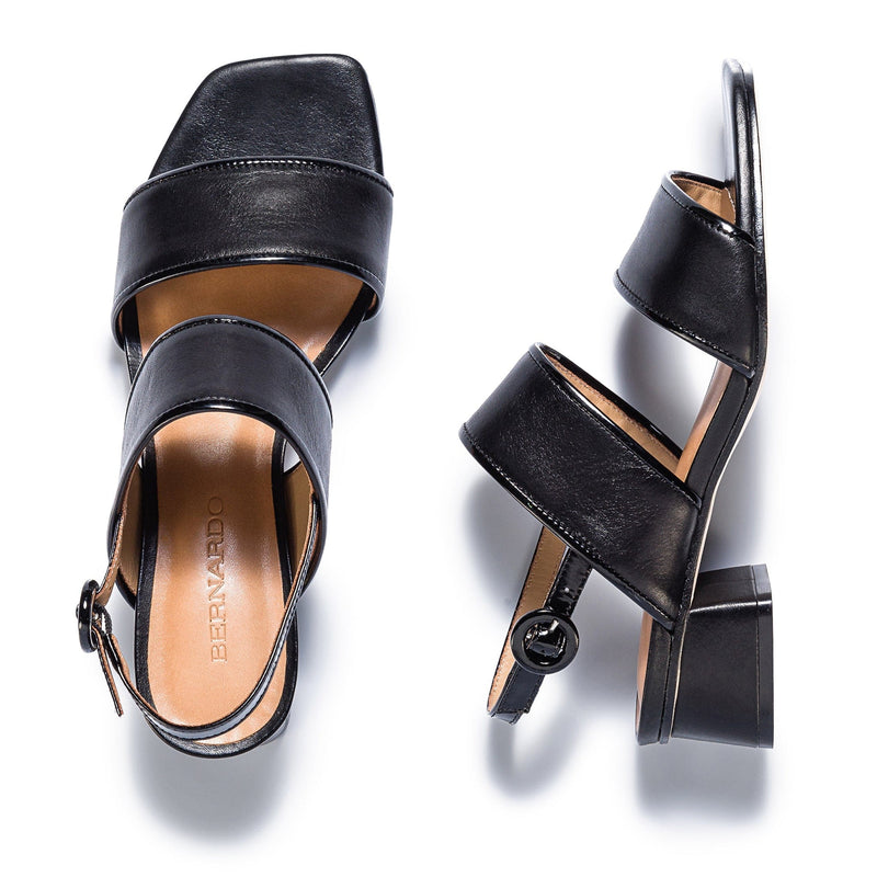 Sandalias Tacones Bernardo Jasper Slingback Mujer Negras | HLU128NH