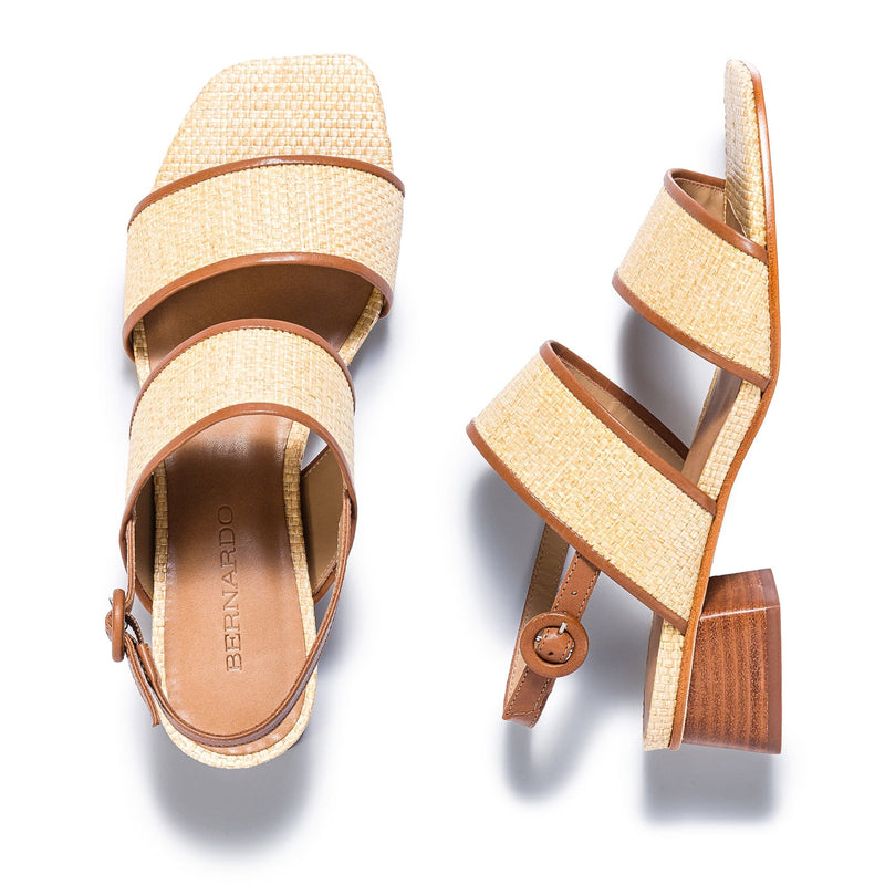 Sandalias Tacones Bernardo Jasper Slingback Mujer Marrones Claro | IMB5579MC