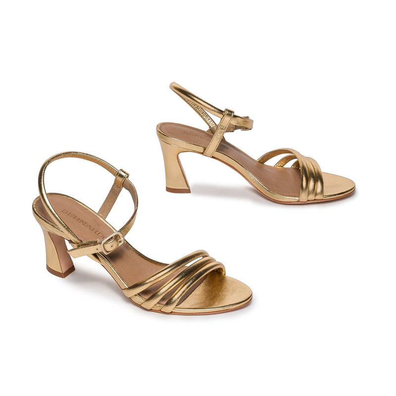 Sandalias Tacones Bernardo Noor Mujer Doradas | EJN8137LS
