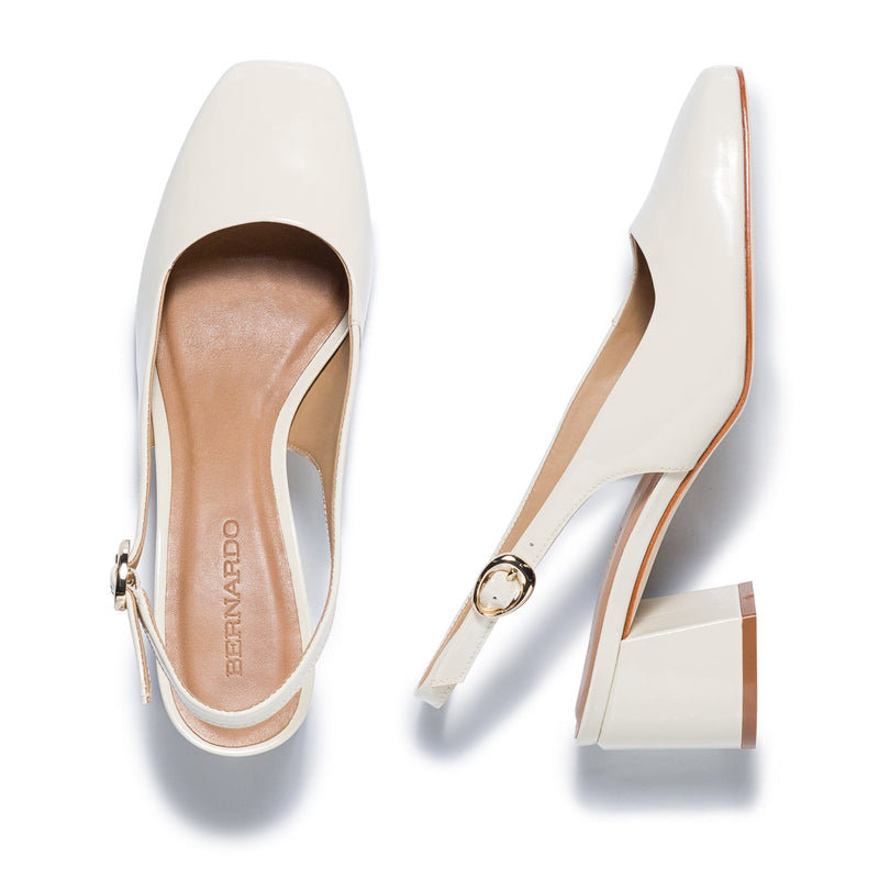 Tacones Bernardo Alexia Slingback Mujer Blancas | UPI3277TV