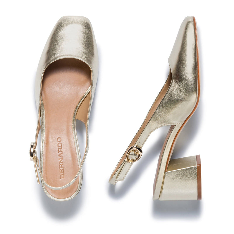Tacones Bernardo Alexia Slingback Mujer Doradas | OJV69HW